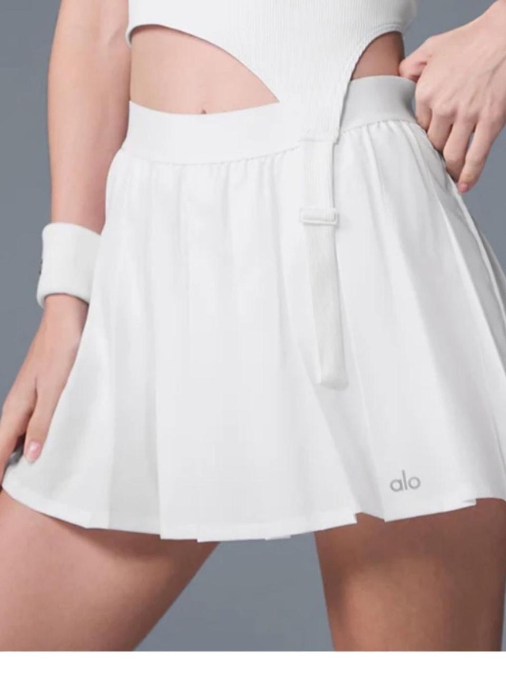 ALO White Varsity Tennis Skirt